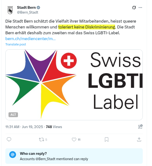 Barbouille 🙃 (@barbouillech) on Twitter photo Hallo <a href="/Bern_Stadt/">Stadt Bern</a> - Könnt ihr mir bitte helfen? Die trans- und homophobe <a href="/stadtzuerich/">Stadt Zürich</a> hat mich aufgrund meines Aussehens übel diskriminiert. Hallo <a href="/Bern_Stadt/">Stadt Bern</a> - Könnt ihr mir bitte helfen? Die trans- und homophobe <a href="/stadtzuerich/">Stadt Zürich</a> hat mich aufgrund meines Aussehens übel diskriminiert.