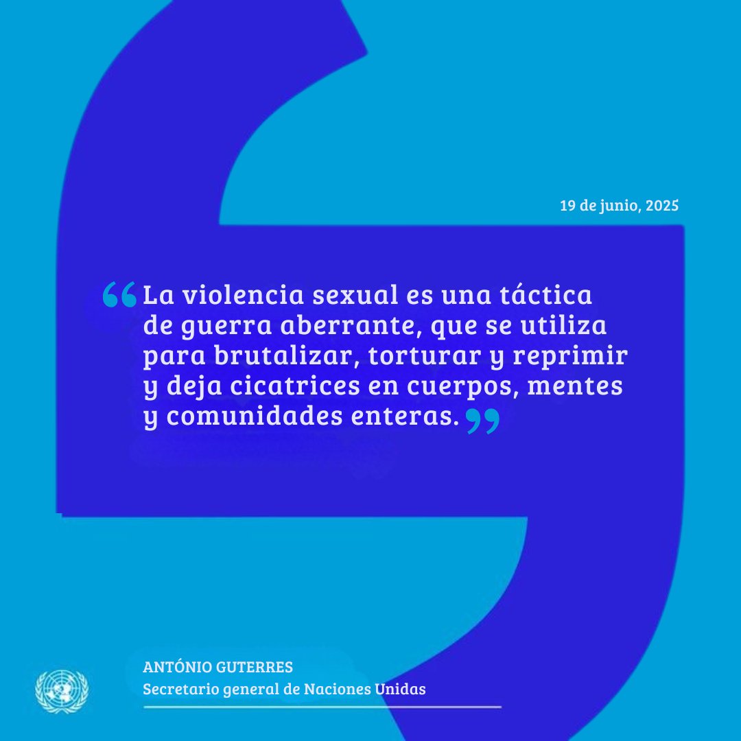 ONU Colombia 🇺🇳 (@onucolombia) on Twitter photo "El dolor no se acaba en las víctimas. Se extiende a través del tiempo para asolar a generaciones de familias".
En el Día Internacional para la eliminación de la violencia sexual en los conflictos, <a href="/antonioguterres/">António Guterres</a> pide poner fin a este abominable crimen. shorturl.at/oOG0 "El dolor no se acaba en las víctimas. Se extiende a través del tiempo para asolar a generaciones de familias".
En el Día Internacional para la eliminación de la violencia sexual en los conflictos, <a href="/antonioguterres/">António Guterres</a> pide poner fin a este abominable crimen. shorturl.at/oOG0
