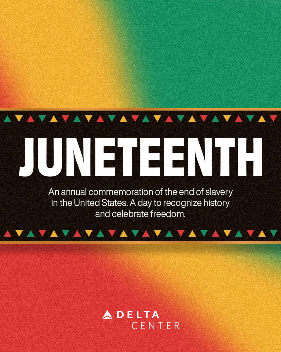 Delta Center (@deltacenter) on Twitter photo Educate. Celebrate. Commemorate.
Honoring Juneteenth today and always. ๐ค Educate. Celebrate. Commemorate.
Honoring Juneteenth today and always. ๐ค