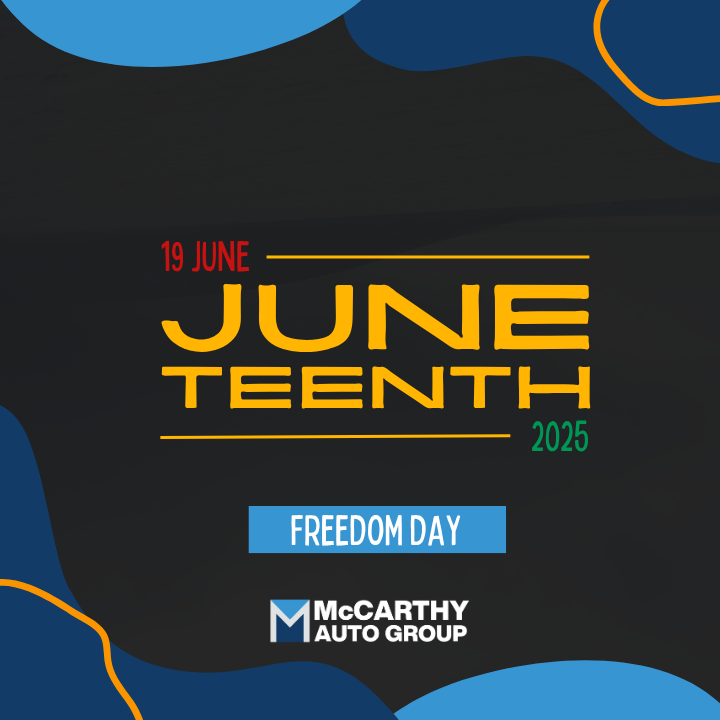 🖤❤️💚 Today, we pause to honor Juneteenth — a celebration of freedom, resilience, and progress. At McCarthy Auto Group, we’re proud to stand with our community in celebrating this important day.

#Juneteenth #FreedomDay #McCarthyAutoGroup #CommunityMatters #TogetherWeGrow