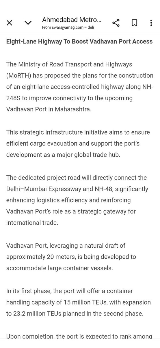 caniravkaria's tweet image. Upon completion, the Vadhavan port is expected to rank among the top ten container ports worldwide

Source: The Economic Times
 search.app/8Y1CZ

Shared via the Google App

Source: Swarajyamag
 search.app/97eB9

Shared via the Google App