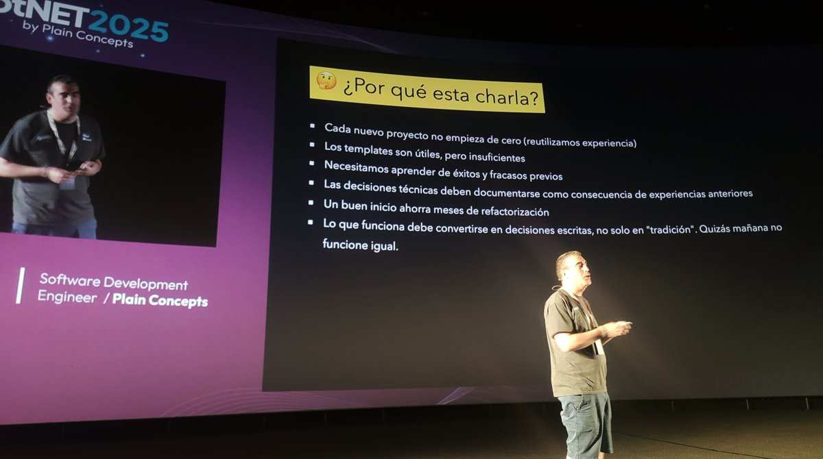 Luis Sagasta (@luissagasta) on Twitter photo Mi última charla de la #dotNET2025 escuchando a <a href="/AndoniSantamari/">Andoni Santamaria</a> de <a href="/plainconcepts/">Plain Concepts</a> hablando de cómo tomar buenas decisiones técnicas desde el primer momento Mi última charla de la #dotNET2025 escuchando a <a href="/AndoniSantamari/">Andoni Santamaria</a> de <a href="/plainconcepts/">Plain Concepts</a> hablando de cómo tomar buenas decisiones técnicas desde el primer momento