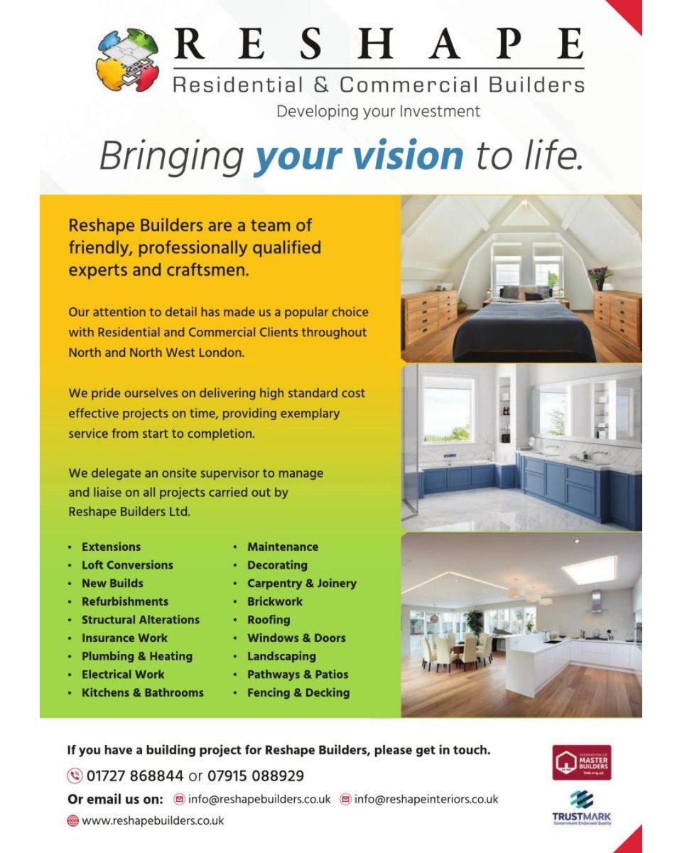 PlanningHBook's tweet photo. ⭐️Recommended Supplier: Reshape Residential &amp; Commercial Builders⭐️

Reshape Builders, dedicated to developing your investment and bringing your vision to life, stands as a premier choice for residential and commercial projects.

Call them at 01727 868844 or 07915 088929 https://t.co/1Z8mRBenZj