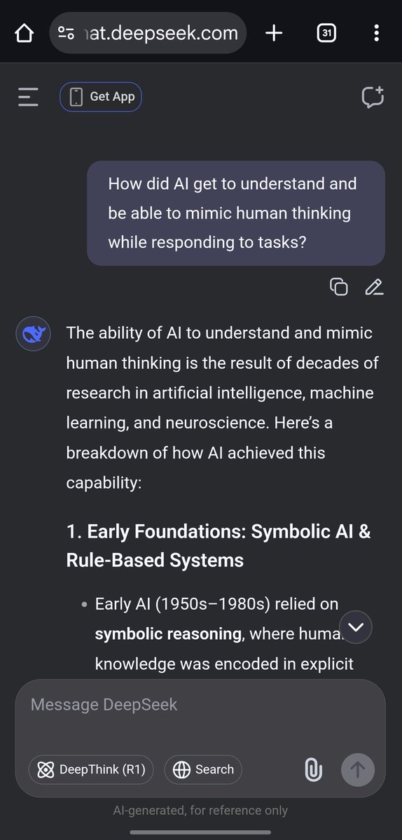 Dindiwendy's tweet photo. AI chatbots are smarter than ever—thanks to improved reasoning features that mimic how we think. 🧠@alx_africa 
More clarity, better answers, and increased trust due to improved AI communication.
 #ALX_AiSK https://t.co/kcBFcMsRYv