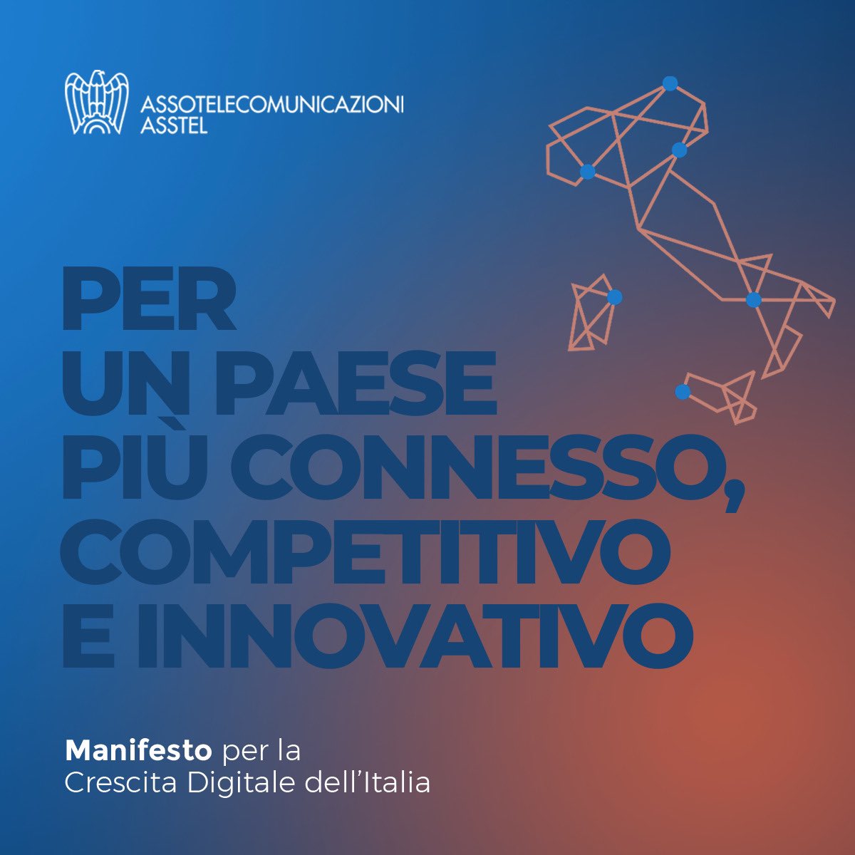 Siamo l’infrastruttura invisibile della vita digitale italiana: 60 mln telefoni, 20 mln case, 50 mln oggetti smart. Per rilanciare innovazione e occupazione, lanciamo il #ManifestoDigitale: 7 proposte concrete per imprese e istituzioni.
🔗 Scopri di più: asstel.it/manifesto/