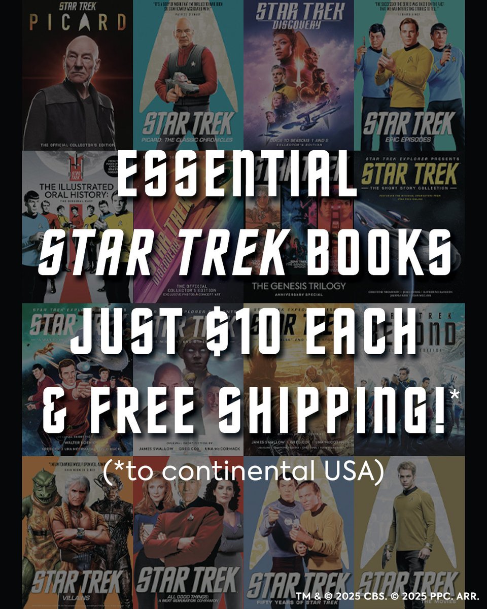 Must-have Star Trek books just $10 &amp; free shipping to the continental US!
Hurry! Offer ends TODAY: bit.ly/3G5kmG6
#StarTrek #LastChance #StarTrekBooks #Sale