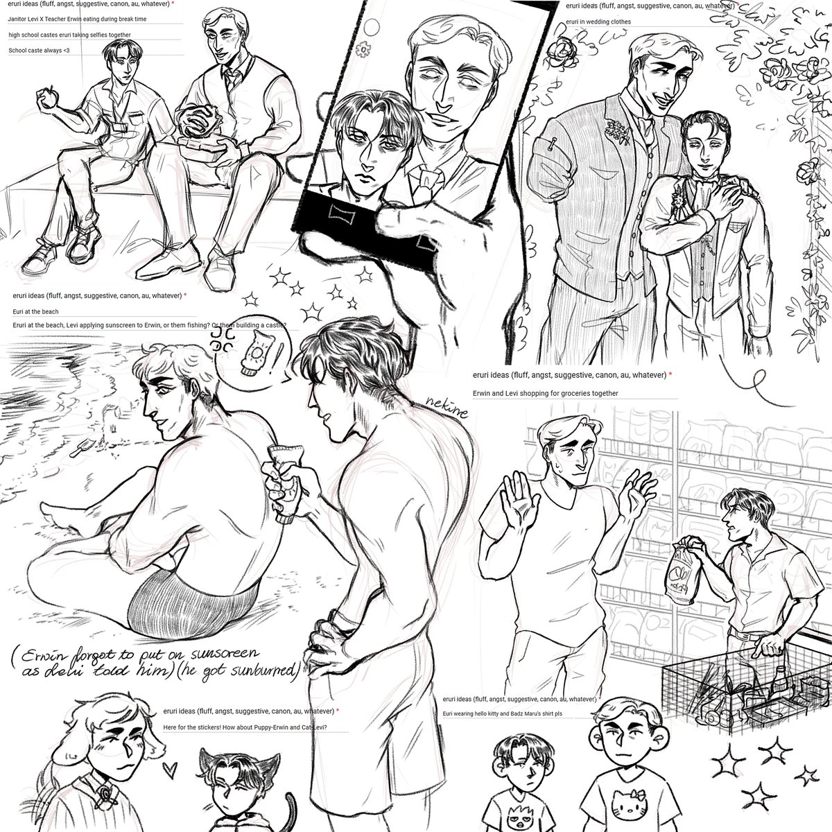 nekine's tweet photo. ive drawn some of your eruri ideas and might draw more someday 
#eruri #エルリ https://t.co/OqY55XDzJU