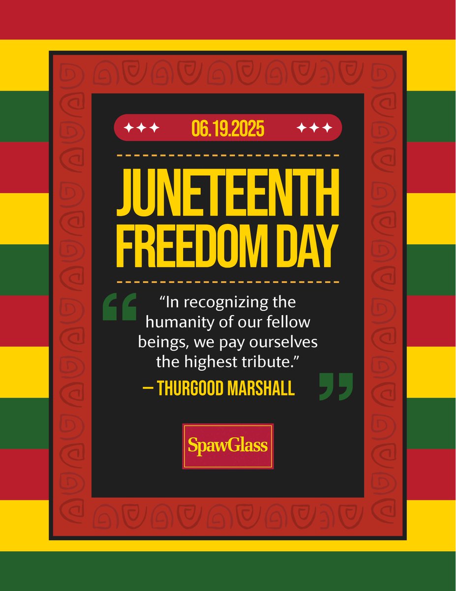 Today, we commemorate Juneteenth. At SpawGlass, we honor this important moment in history by continuing to build flourishing communities where equality, respect and opportunity are foundational.

#Juneteenth #FreedomDay
