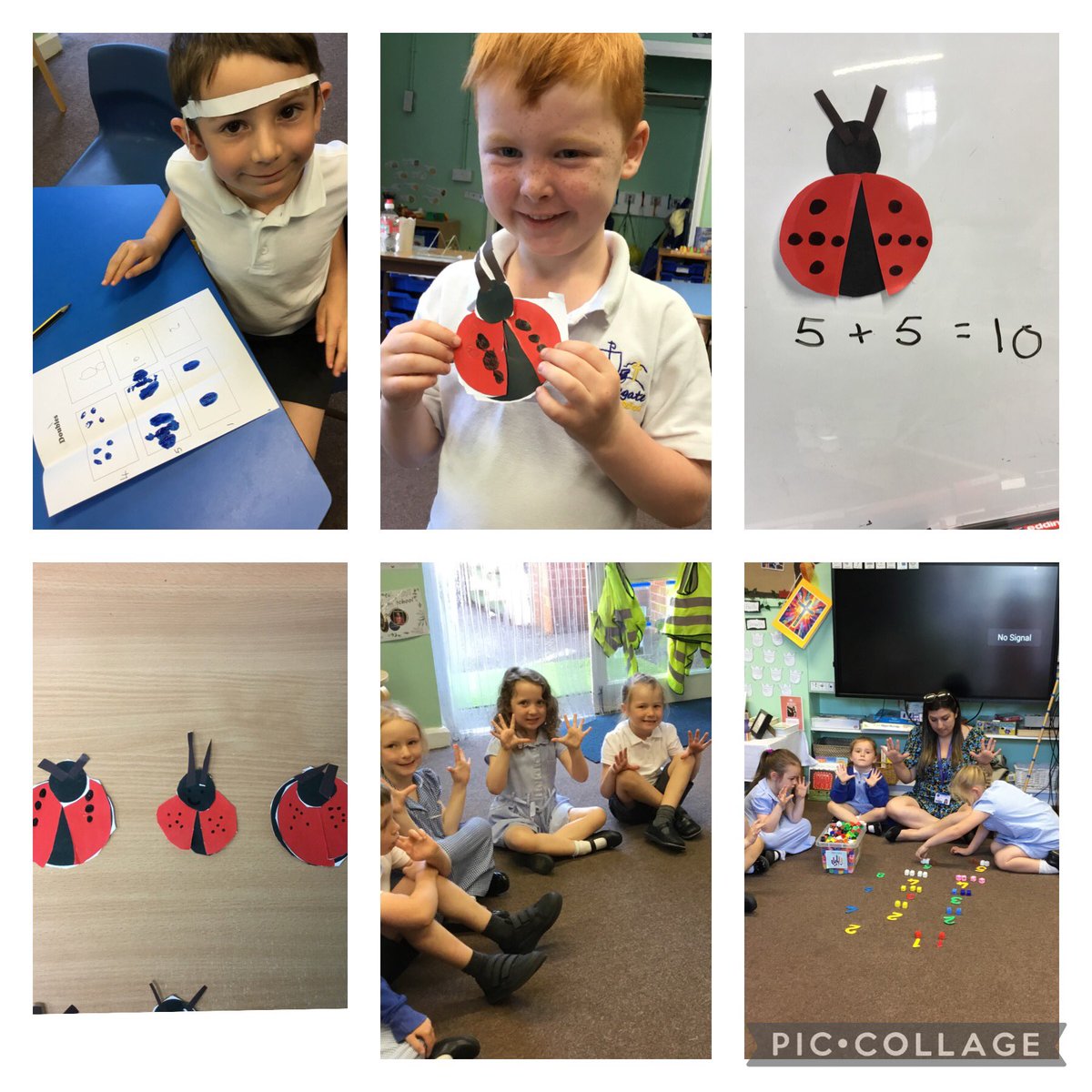 Today we have been learning about doubles. We used objects and our fingers to help us find double of a number. We also made ladybirds to show doubles up to 5. <a href="/SchoolWhitegate/">Whitegate C/E School</a>
