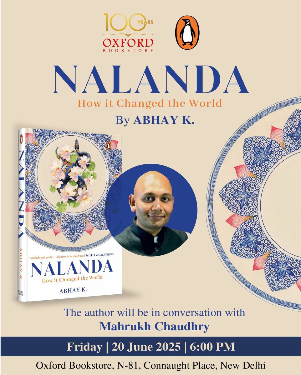 Abhay K. (@theabhayk) on Twitter photo Join me for a stimulating talk on #Nalanda: How it Changed the World at <a href="/oxfordbookstore/">oxfordbookstore</a> on 20th June at 6 PM. Join me for a stimulating talk on #Nalanda: How it Changed the World at <a href="/oxfordbookstore/">oxfordbookstore</a> on 20th June at 6 PM.