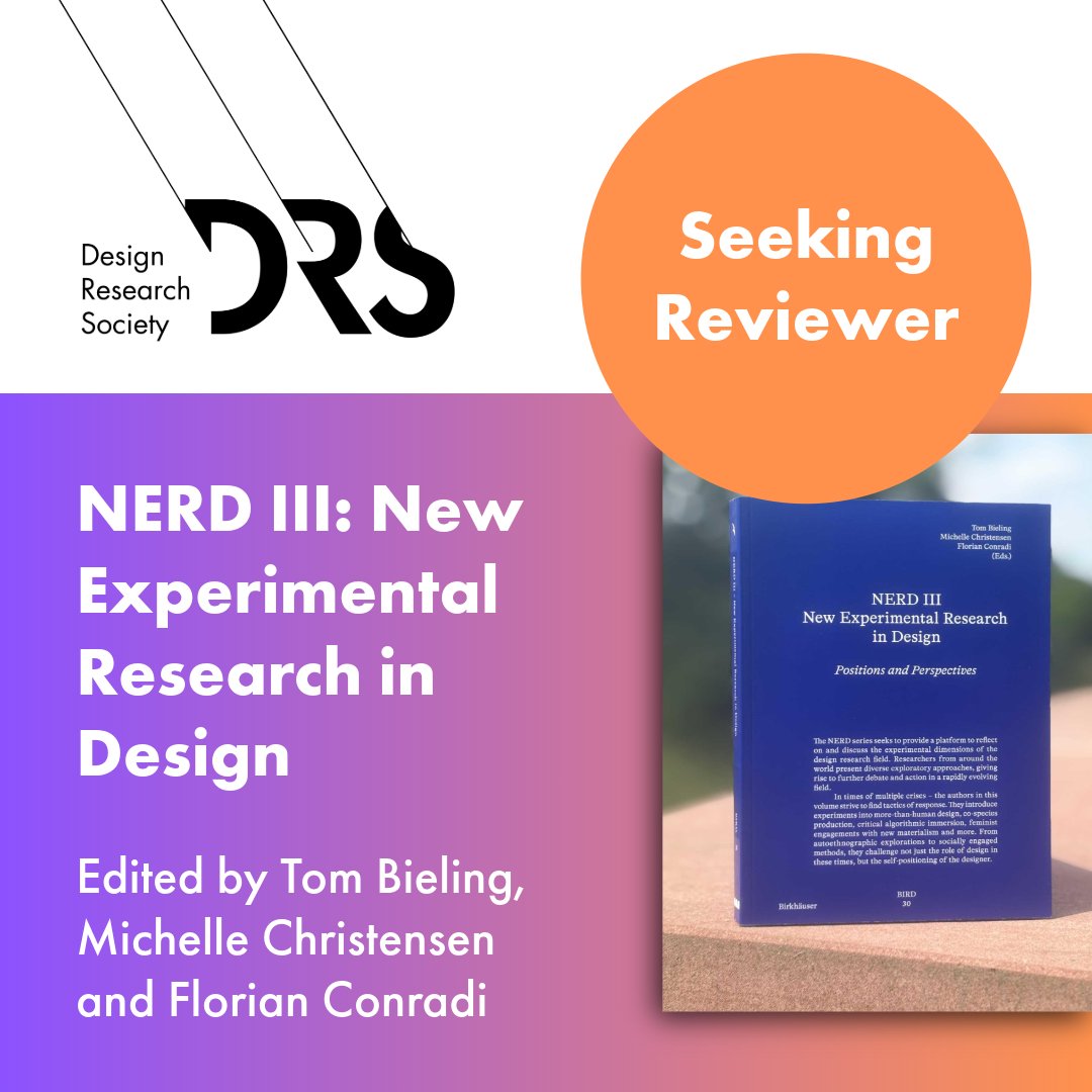 thisisDRS's tweet image. Are you interested in reviewing this title for DRS? Email editor@designresearchsociety.org. Reviewers are assigned on a first-come, first-serve basis, with preference given to those who have not previously reviewed titles for DRS. Please note reviewers are not remunerated.