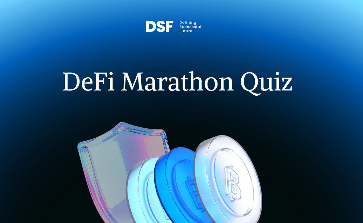 Join the DSF DeFi Marathon Quiz on Telegram! 

Test your DeFi skills with 10 questions inspired by our #DeFiMarathon with <a href="/0xWeb3Mayor/">MAYOR</a>! 

Win and share 50 $USDT!

Deadline Jun 20, 2025. 

Join now and find the quiz: t.me/DSF_Invest_in_…

Stay tuned for more challenges!