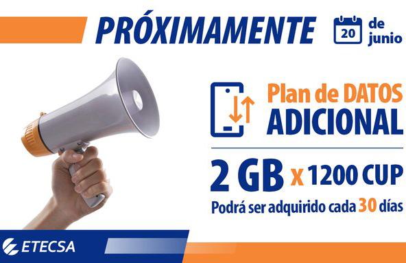 📱¡Nuevo Plan de Datos en ETECSA!
✅ Plan Adicional: 2GB por 1200 cup.
⏳ Vigencia:35 días (compra única al mes).
📅 Disponible: Desde el 20/6 en #Transfermóvil y #ServiciosEnLínea.
✨ Beneficios: Se suma a sus datos actuales y extiende su ciclo.
🎓 Próximamente: Plan Sectorial