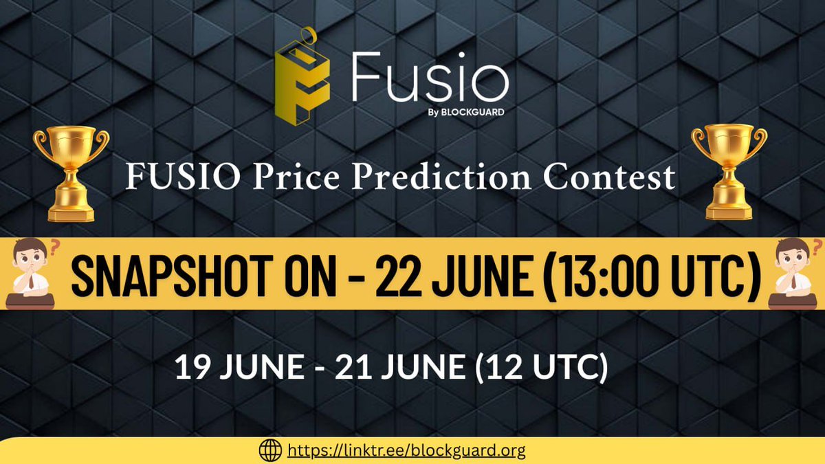 Calling all #FUSIO Fam 🧙‍♂️

Join in our FUSIO Price Prediction Challenge! Share your predictions and let's see whose crystal balls are clearer 🔥

📅 Event Period: June 19, 12 PM UTC - June 21, 12 PM UTC
🎬 Snapshot Date and Time -  June 22 at 13 UTC

Rules:
- Predict the price of