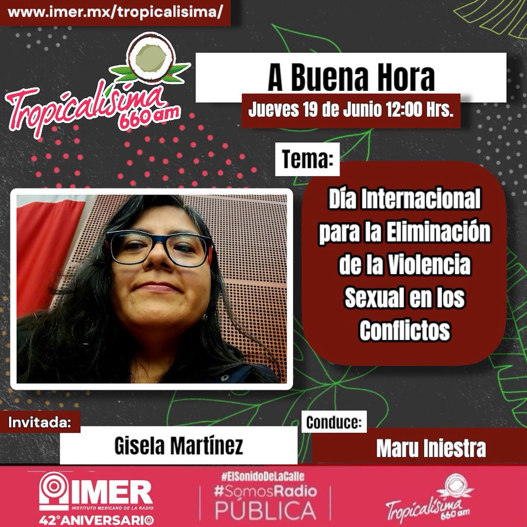 ¡No más silencio! La eliminación de la violencia sexual en los conflictos es un objetivo posible si trabajamos juntos.
Estará en cabina, Gisela Martínez, experta en derechos humanos, no comparte su visión y cómo puedes ayudar a la prevención y protección de este delito. 💁