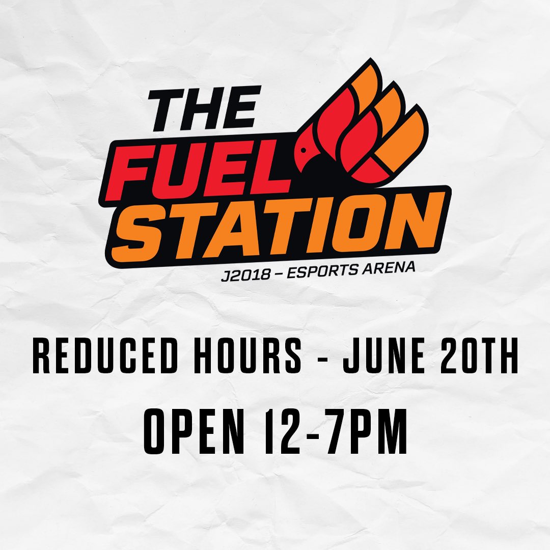Heads up! The Fuel Station will have reduced hours tomorrow, June 20th. We will be open 12-7pm, returning to regular hours on Monday.