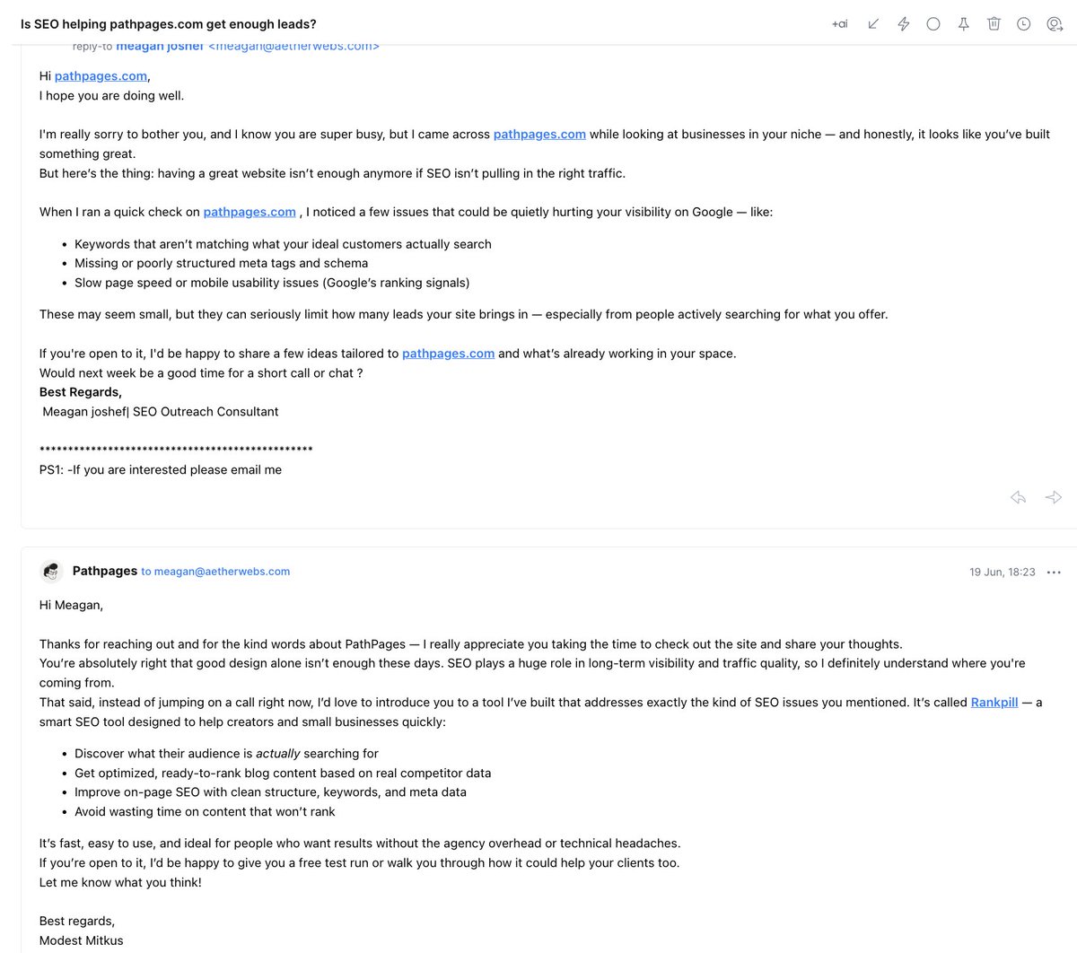 hahaha, I can finally reply to all cold emails they send me 😂😂