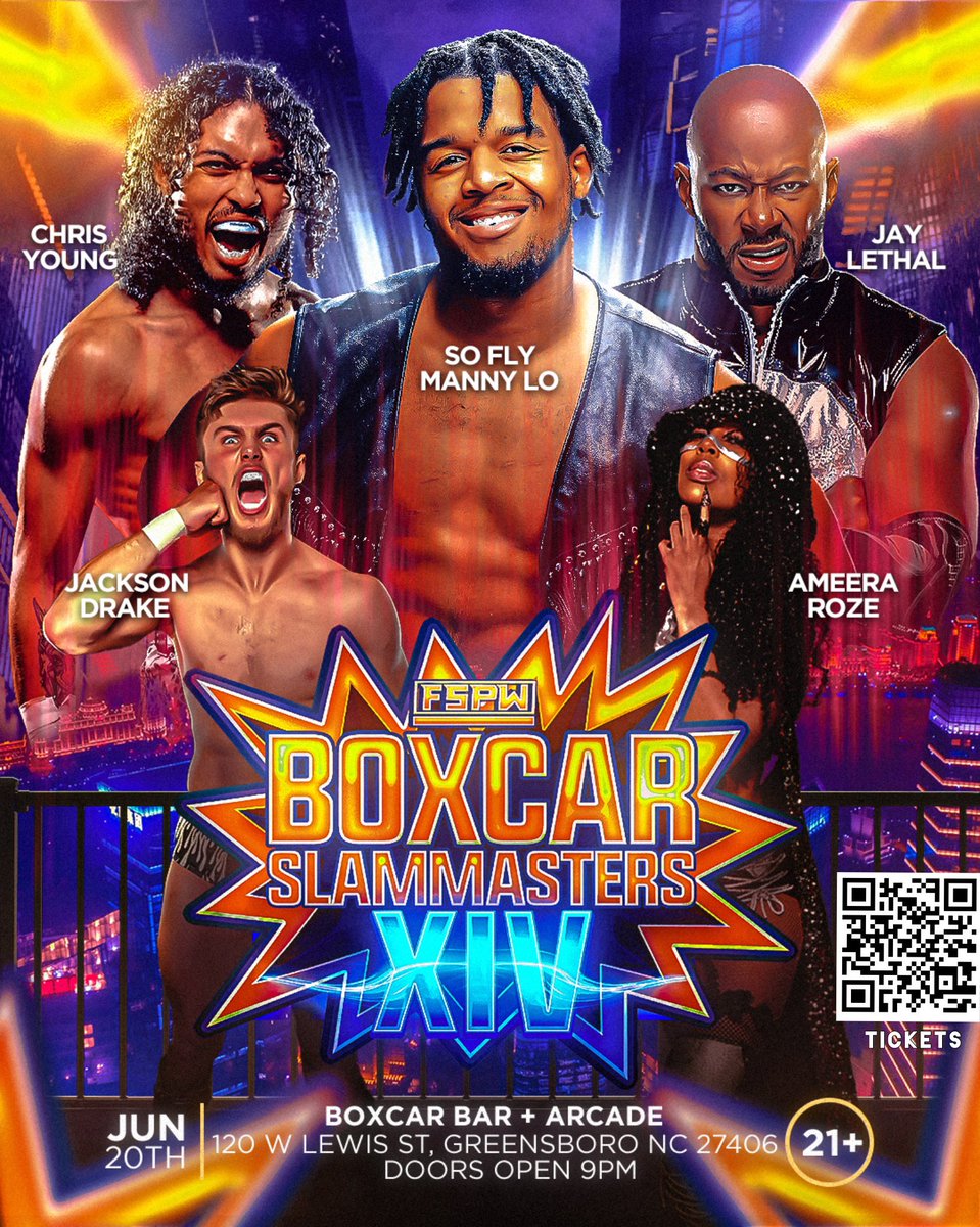 FSPWrestling's tweet image. Tomorrow! Join us for Fire Star Pro Wrestling Boxcar Slam Masters 14 at Boxcar Bar & Arcade in Greensboro, North Carolina! Ages 21+ ONLY!
Doors Open 9 PM
Opening Contest 9:30 PM
Tickets available at door
Firestarpro.eventbrite.com