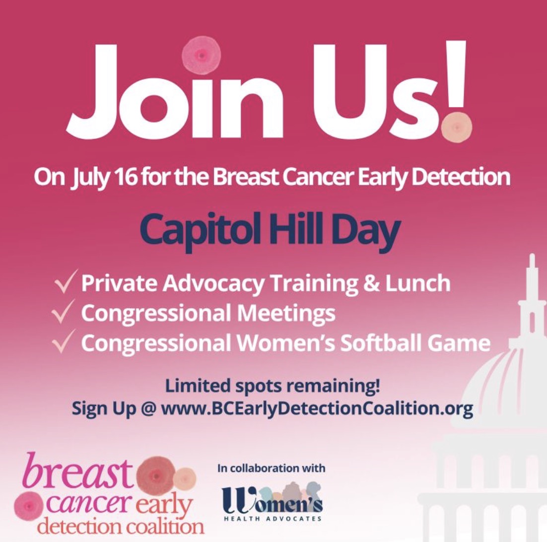 Join us in DC - Add you voice to those advocating for the Find It Early Act which requires payment for additional screening for those with #densebreasts.  What a game changer! #mydensitymatters #checkyourchart #earlydetectionsaveslives
bcearlydetectioncoalition.org/events