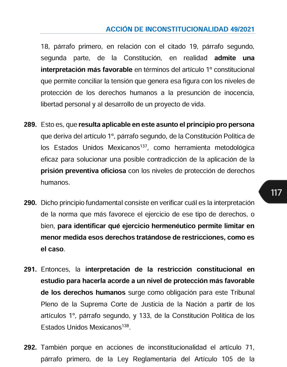 Lupita Hinojosa (@lupita_hinojosa) on Twitter photo Abogados no dejen de leer el proyecto de la Ministra <a href="/MargRiosFarjat/">Margarita Ríos-Farjat</a> van a aprender mucho de cómo se debe realizar “la interpretación conforme”.
Los abogados debemos dejar de buscar destruir las normas y replantear nuestros argumentos para hacerlos conforme a la Constitución y Abogados no dejen de leer el proyecto de la Ministra <a href="/MargRiosFarjat/">Margarita Ríos-Farjat</a> van a aprender mucho de cómo se debe realizar “la interpretación conforme”.
Los abogados debemos dejar de buscar destruir las normas y replantear nuestros argumentos para hacerlos conforme a la Constitución y