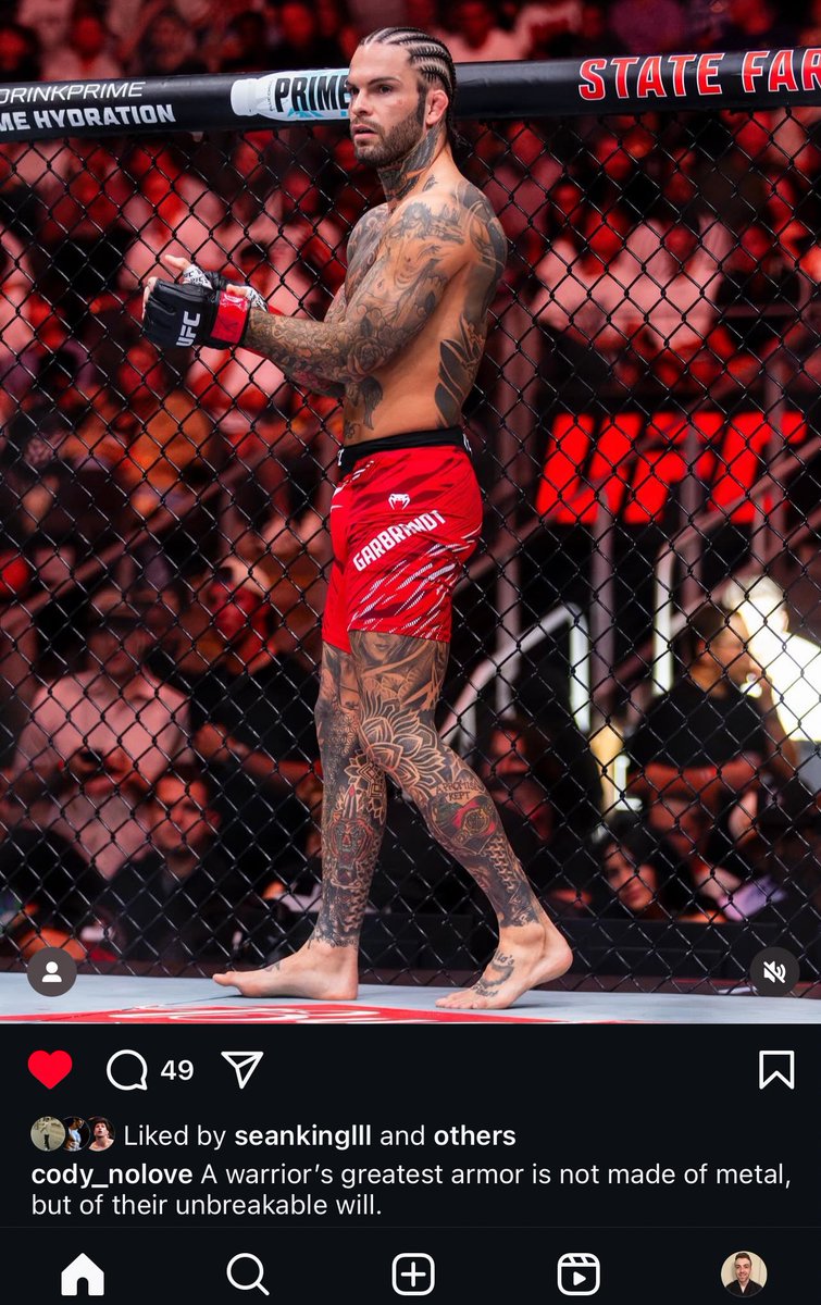 realkevink's tweet image. Cody Garbrandt Posts A Statement Following His #UFCAtlanta Fight via IG

“A Warriors greatest armor is not made of metal, but of their unbreakable will”