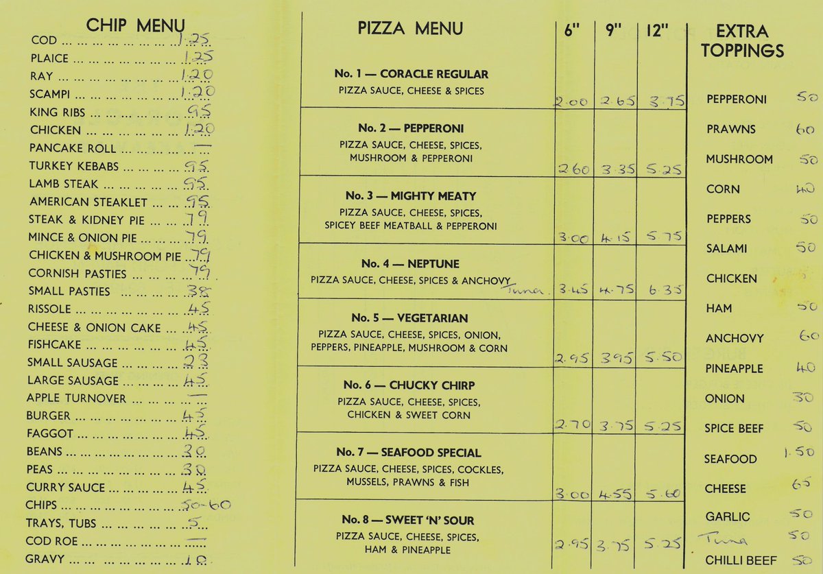 People's Collection Wales (@pplscollection) on Twitter photo Cod for ยฃ1.25 and chips for just 50p! ๐
bit.ly/PembrokeshireAโฆ
Take a look at this throwback price list from The Coracle in Milford Haven.
Do you remember prices like these?
For more photos like this, visit <a href="/PembsArchives/">Pembrokeshire Archives / Archifdy Sir Benfro</a> gallery. ๐ Cod for ยฃ1.25 and chips for just 50p! ๐
bit.ly/PembrokeshireAโฆ
Take a look at this throwback price list from The Coracle in Milford Haven.
Do you remember prices like these?
For more photos like this, visit <a href="/PembsArchives/">Pembrokeshire Archives / Archifdy Sir Benfro</a> gallery. ๐