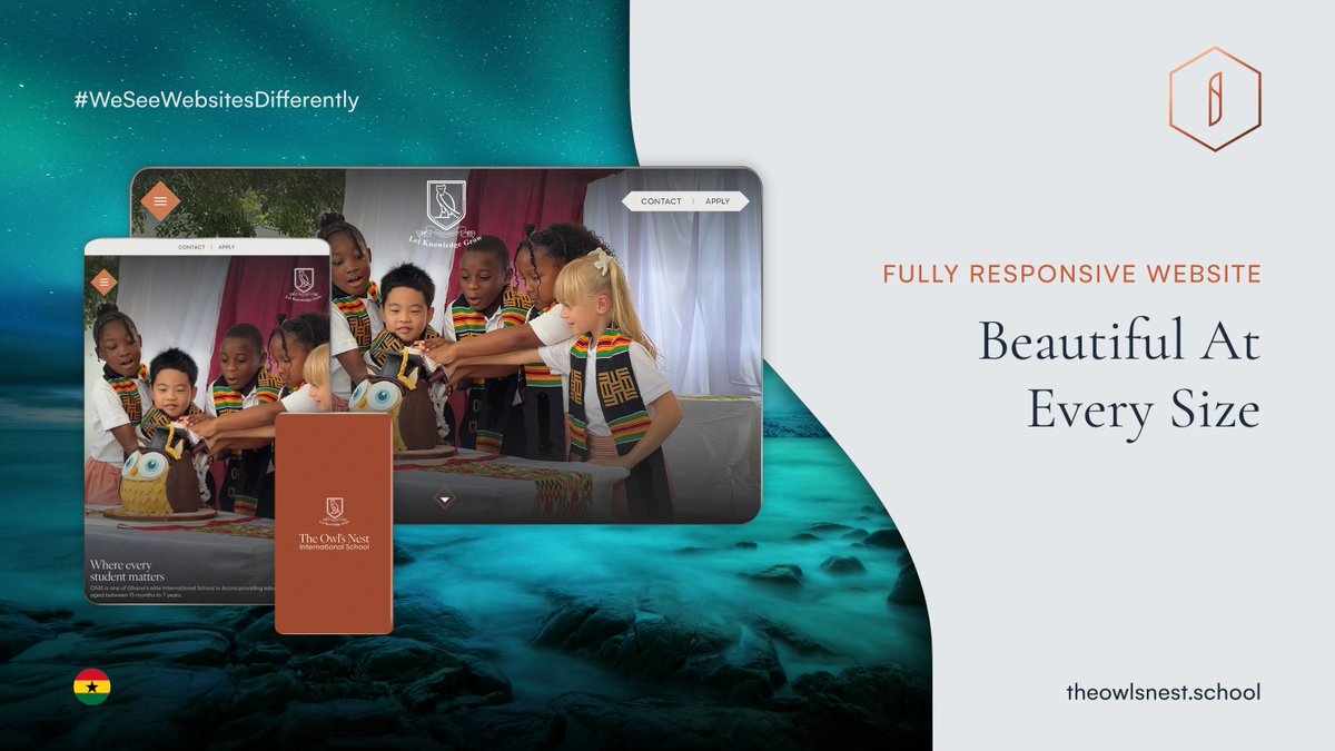 Owl's Nest International School's #SchoolWebsite is fully responsive &amp; stunning on every screen 🖥📱

That's how #WeSeeWebsitesDifferently 💡

More Inspiring Work &gt;&gt; schoolbyt.es/4l7mUlW &lt;&lt;

🇬🇭 #OwlsNestShowcase #ISWebsites #ISShowcase