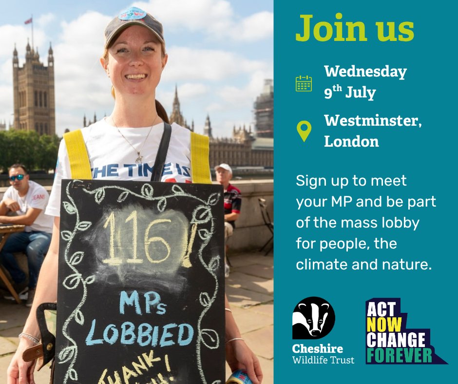 🗓️ Save the Date: Wed 9 July 2025

Join the mass lobby at Westminster to speak up for people, climate &amp; nature 🌍

Meet your MP &amp; call for:
💷 Support for those hit hardest
⚖️ Fair, green investment
🌿 Action to restore nature

Be part of the change 👇
🔗 ow.ly/4pFB50WbG64