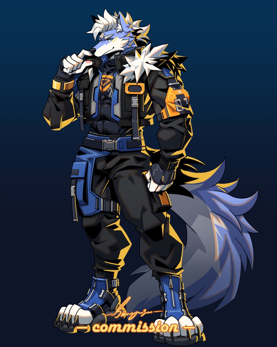 【山云定制】常服

好耶，感谢牧牧三进宫

搞了个新衣服穿穿~~

#commission #ocartist #OC #draw #FURRY #furryart #orange #animal #cute #shanyunjun #cyberpunk #furrycommision #furryartist #Cyberpunk2077 #cyberpunkfansart