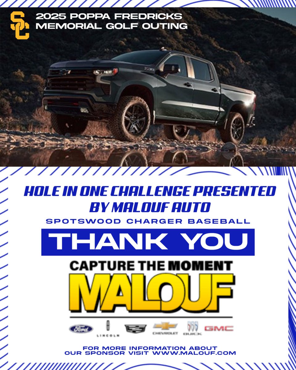 Capture the moment on the 181 yard Par 3 14th at Gambler's Ridge!!!

Contest is brought to you by Malouf Auto, a proud sponsor of Charger Baseball