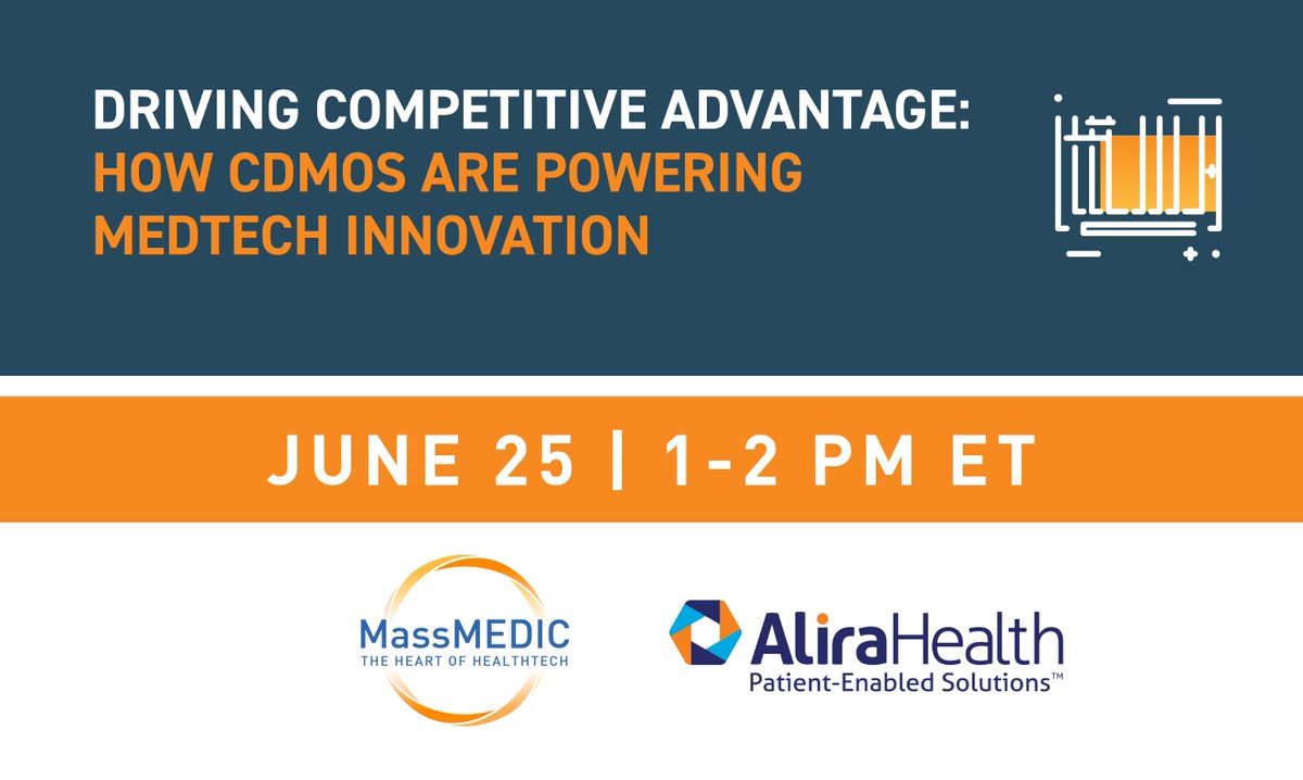 MassMEDIC (@massmedicouncil) on Twitter photo Join us for this important webinar, presented by <a href="/AliraHealth/">AliraHealth</a>. Register now! bit.ly/4jZDmDZ
#CDMO #medtech #innovation Join us for this important webinar, presented by <a href="/AliraHealth/">AliraHealth</a>. Register now! bit.ly/4jZDmDZ
#CDMO #medtech #innovation