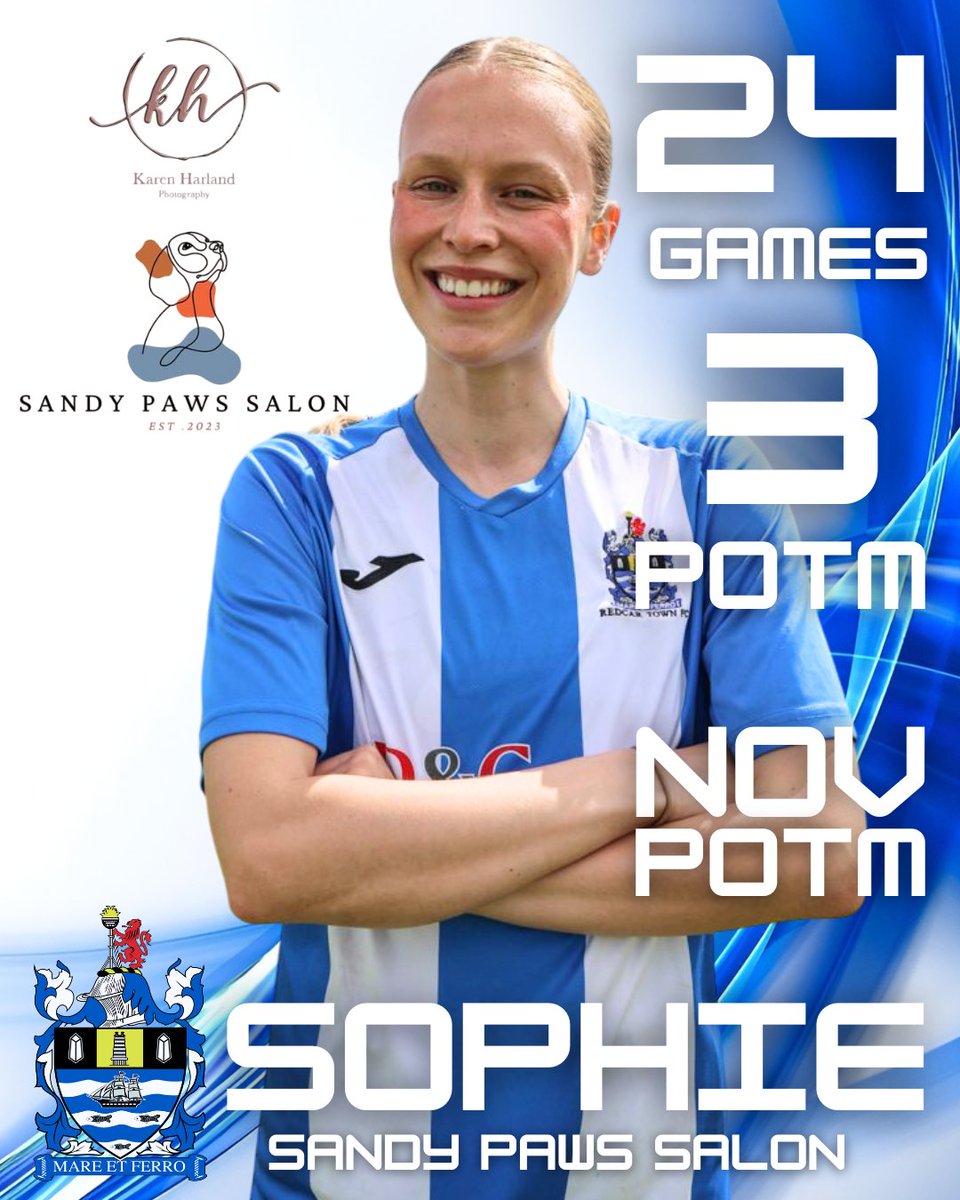 Redcar Town Ladies FC (@redcarfc) on Twitter photo π¦ Spotlight: Sophie Appleyard
πͺ§ Sponsor: Sandy Paws Salon
βοΈ Position: Midfield
π Appearances: 24
ποΈ Player of the Month: Nov
π Player of the Match: 3
β½ Goals: 1
π― Assists: 1
πFantastic year for Sophie who scored a season defining winner for us at Consett!
πΈ <a href="/kmnewton1/">Karen</a> π¦ Spotlight: Sophie Appleyard
πͺ§ Sponsor: Sandy Paws Salon
βοΈ Position: Midfield
π Appearances: 24
ποΈ Player of the Month: Nov
π Player of the Match: 3
β½ Goals: 1
π― Assists: 1
πFantastic year for Sophie who scored a season defining winner for us at Consett!
πΈ <a href="/kmnewton1/">Karen</a>