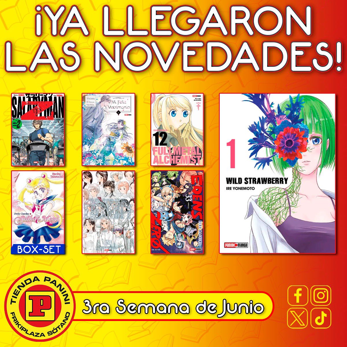 PointSotano's tweet photo. No te quedes sin tus
NOVEDADES de MANGA🤗‼️

🔥TERCERA semana
de JUNIO🔥

Te esperamos con gusto😃‼️

Síguenos en nuestras demás redes: 

👉🏻 https://t.co/6WWRrScxhl 👈🏻

#panini #Frikiplaza  #tiendapaninifrikiplazasotano #PaniniMangaMexico #EdensZero #DemonSlayer #CDMX https://t.co/I1SvLwnSjs