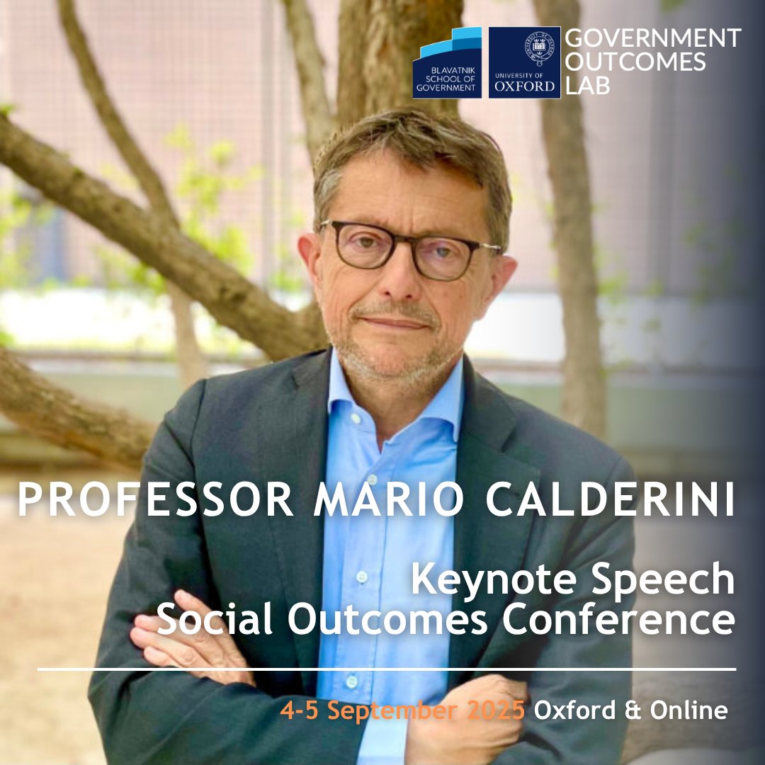 Government Outcomes Lab (@golaboxford) on Twitter photo 🎤 We’re excited to welcome Prof. Mario Calderini (<a href="/mariocalderini/">Mario Calderini</a>) as the keynote speaker for #SOC25!
He will explore embedding impact into institutions & driving systems change. 🌍💡
📅 4–5 Sept | <a href="/BlavatnikSchool/">Blavatnik School of Government</a>
Tickets: lnkd.in/dAqUXTcf 🎤 We’re excited to welcome Prof. Mario Calderini (<a href="/mariocalderini/">Mario Calderini</a>) as the keynote speaker for #SOC25!
He will explore embedding impact into institutions & driving systems change. 🌍💡
📅 4–5 Sept | <a href="/BlavatnikSchool/">Blavatnik School of Government</a>
Tickets: lnkd.in/dAqUXTcf