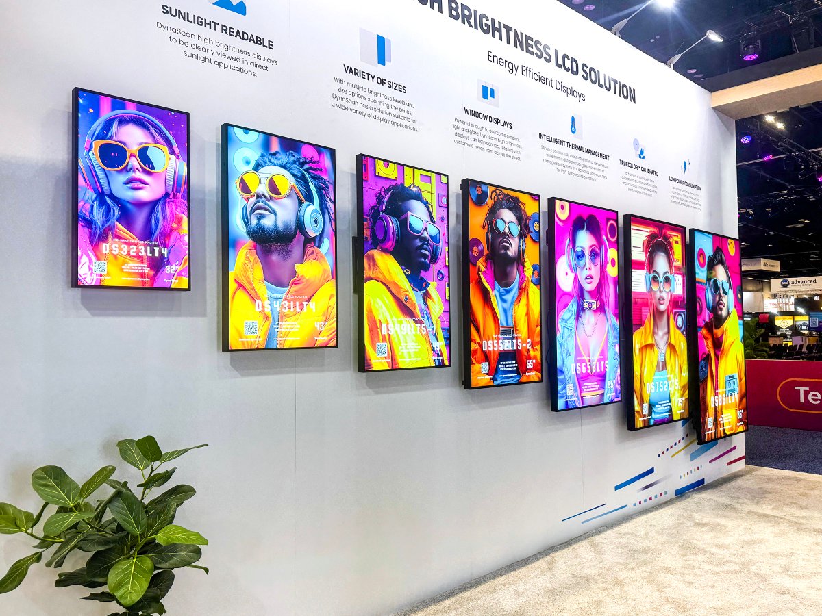 Bright, bold, and built to perform—DynaScan’s high-brightness displays range from 32" to 86". Designed for maximum impact in high ambient light environments like storefront windows and public spaces. Missed seeing them at InfoComm? Learn more at dynascan.net/4egCSIw