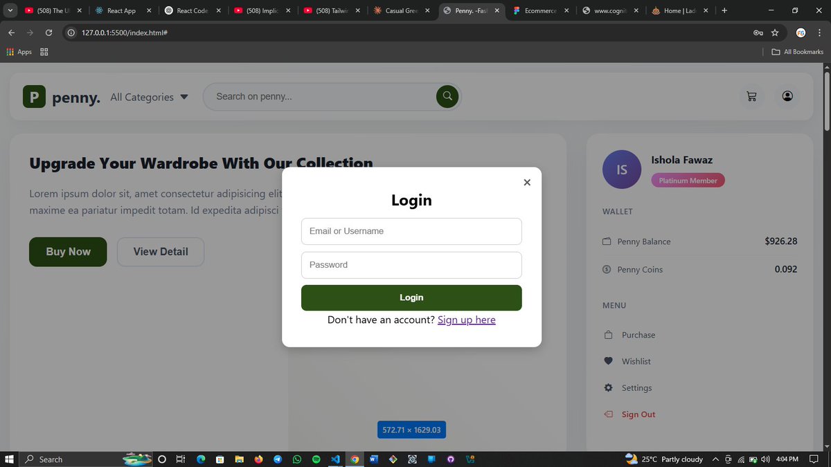 fawaz_isho33190's tweet image. Day 5 ✅ #30DaysCodingChallenge
Built the login/signup modal with JavaScript today!  
Handled UI switching, form visibility, and interaction logic.  
Step by step, it’s coming together!

#FrontendDev #30DaysOfCode