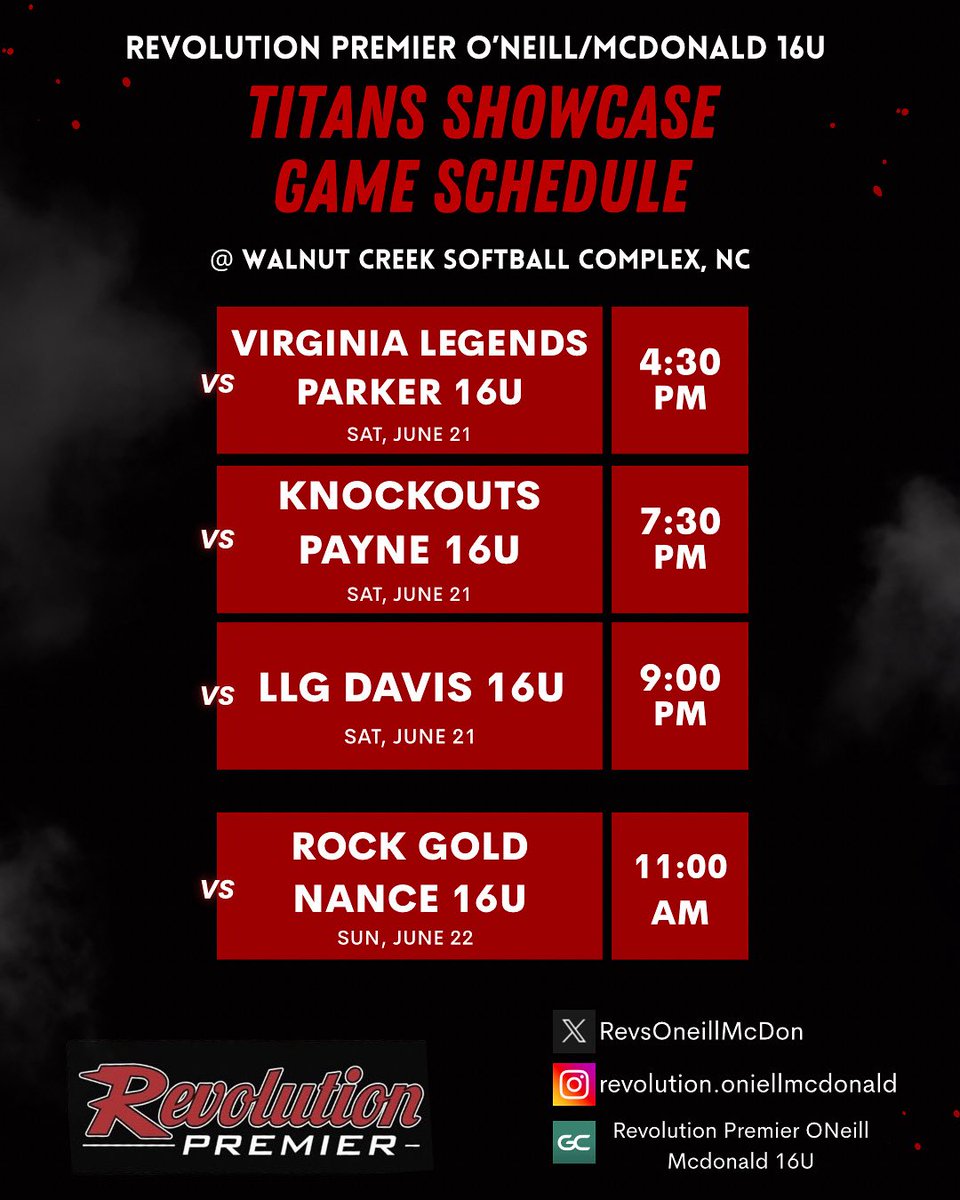 We’re headed to NC for the weekend so check us out on GC! GoRevs!