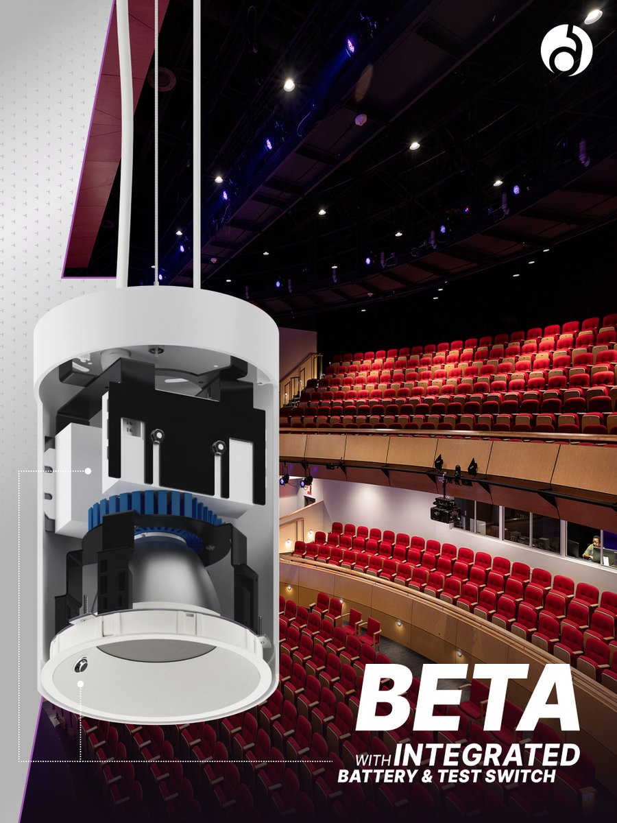 BETA Cylinders now have an integrated battery and test switch option!
-Option available with round or square BETA cylinder
-BETA 4" &amp; 6"
-Pendant, surface, or wall
-Up to 4500 delivered lumens