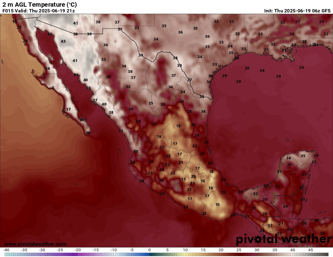 ❇️PRONÓSTICO 19/JUN/2025
🚨ADVERTENCIA: #TemporalLluvioso

⚠️Huracán #Erick de categoría 1, en tierra al norte de Copala, Gro; hoy se disipa
-Lluvias muy fuertes franja centro-sur
-Sigue calor en el norte

🔴⛈️TORMENTAS/LLUVIAS FUERTES (MAYOR EXTENSIÓN)
-Tamps, Ver, SLP, QRoo,