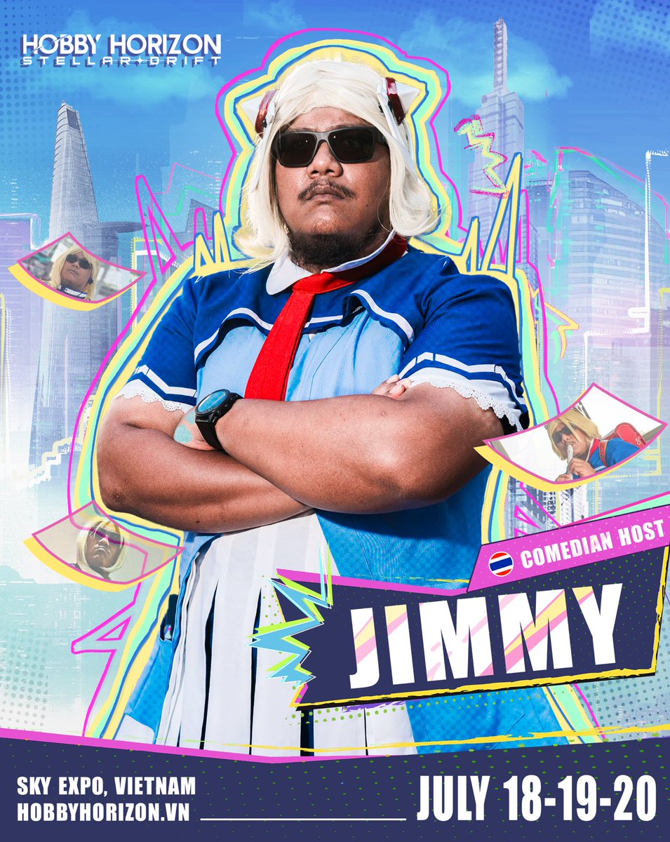 hobby_horizon's tweet image. 『 𝐇𝐇𝟐𝟓: 𝑱𝑰𝑴𝑴𝒀 - 𝑪𝑶𝑴𝑬𝑫𝑰𝑨𝑵 𝑯𝑶𝑺𝑻 』🪐
@GunweebJimmy - a familiar face you might just run into Hobby! What surprises do you think Jimmy will bring to us? 🤭
── ✧ ˙ ̟ ── ✧
𝐇𝐎𝐁𝐁𝐘 𝐇𝐎𝐑𝐈𝐙𝐎𝐍 𝟐𝟎𝟐𝟓
July 18-20 - Sky Expo, Vietnam
#HobbyHorizon