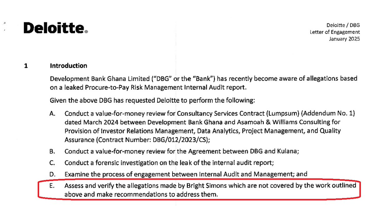 Latest from the grapevine is that, after a damning audit by Deloitte, the government of Ghana has terminated the appointment of key Directors of Ghana's largest development bank, DBG.

1. KPMG needs to so some process review. How come they gave clean reviews to DBG over