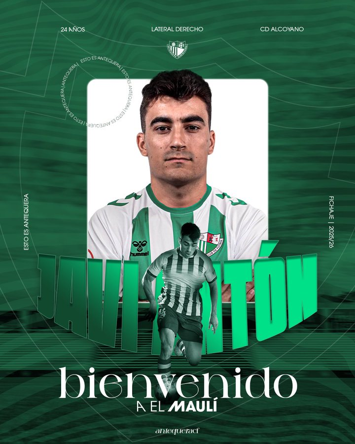 🚨OFICIAL🚨
Javi Antón firma una temporada por el <a href="/AntequeraCF/">Antequera C. F.</a> procedente del <a href="/CD_Alcoyano/">CD Alcoyano SAD</a> #PrimeraFederacion