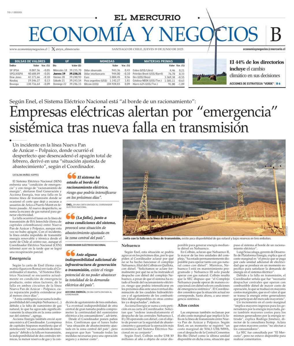 Nuevas alertas para nuestro sistema eléctrico👇🏻