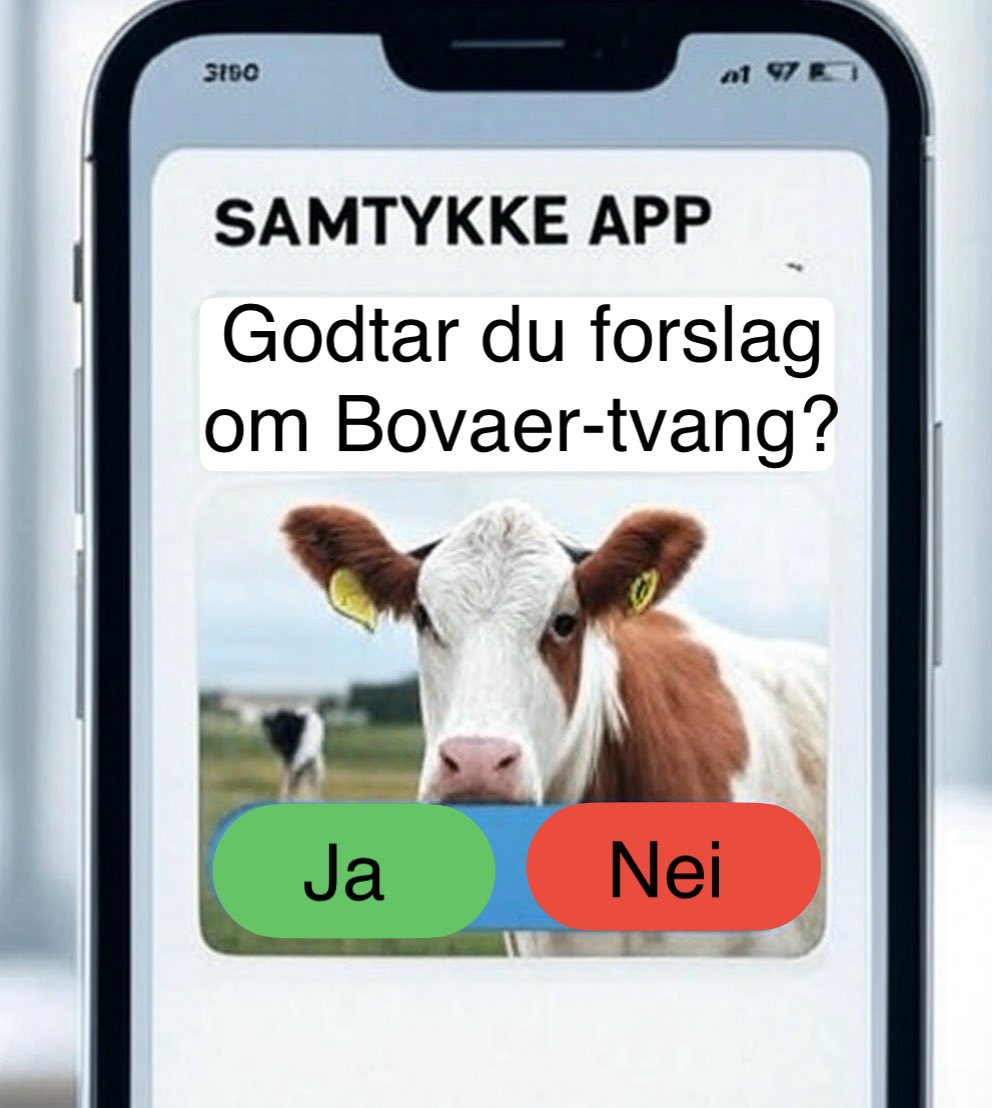 Når får vi en Samtykke App for politikernes hodeløse beslutninger? ⁉️
