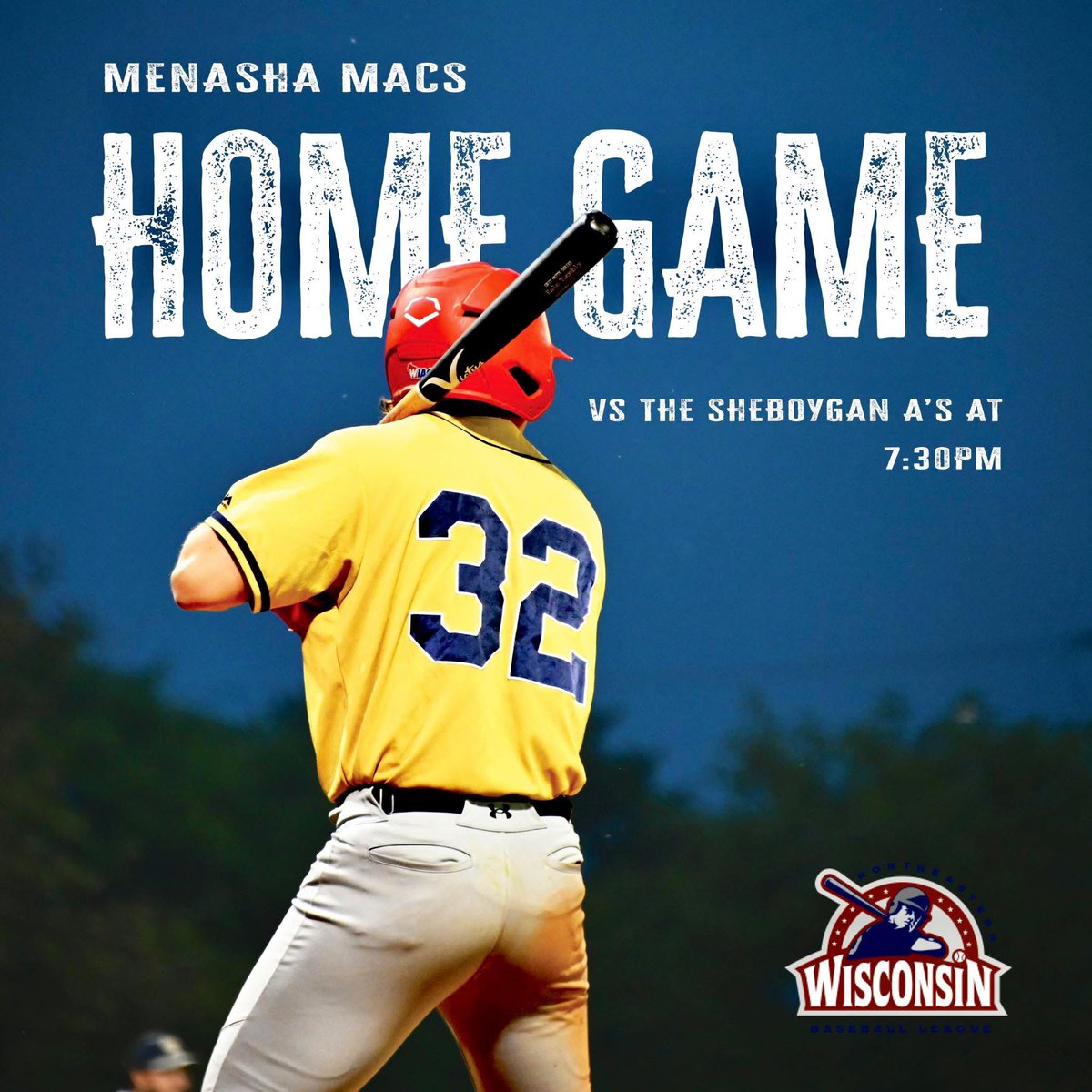 Join us at Koslo Park tonight (6/19) as the Macs take on the Sheboygan A's at home. The game starts at 7:30 PM, and admission is free!

See you at the ballpark! 

#MenashaMacs #GameDay #menasha #koslopark #SupportLocalBaseball #baseball #NortheasternBaseballLeague