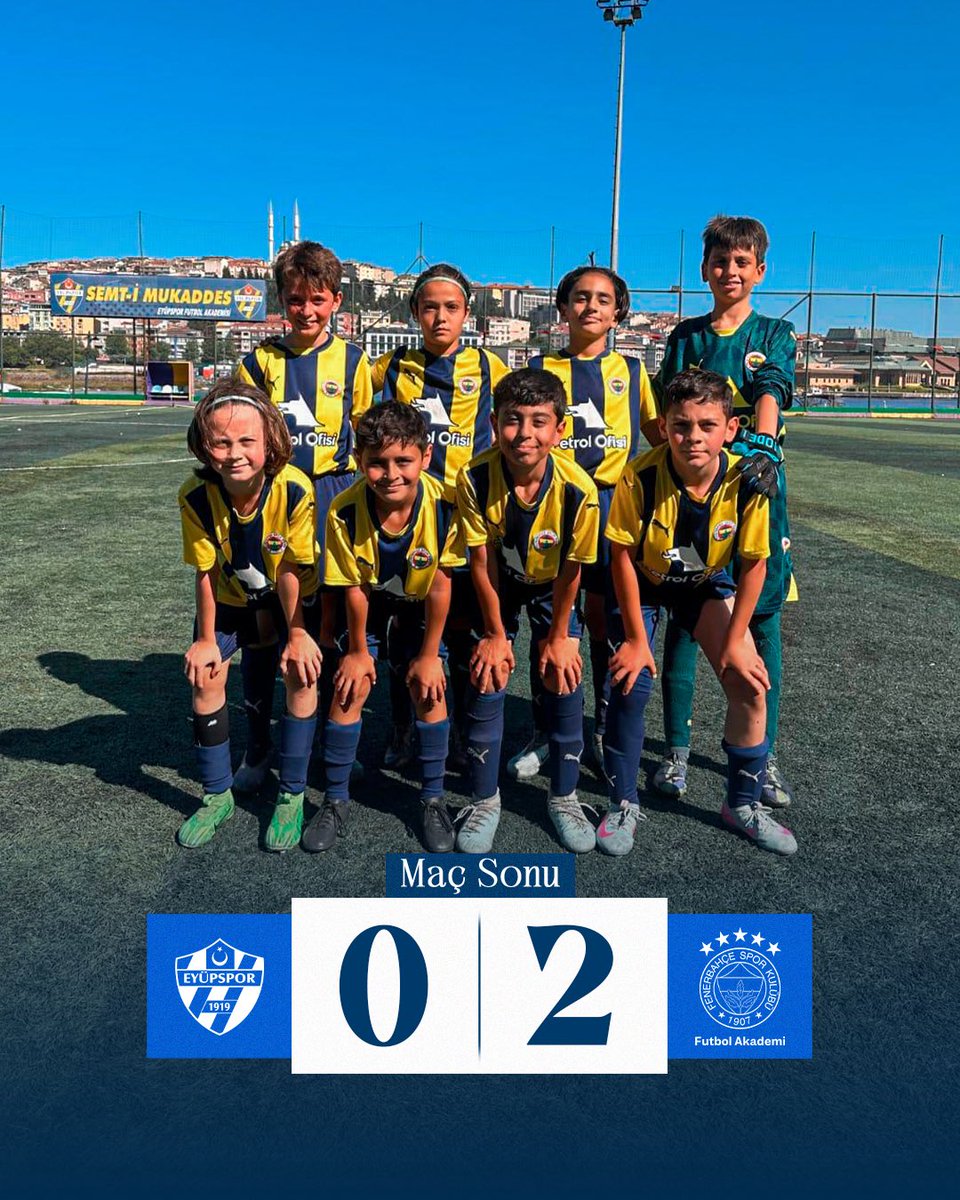 Maç bizim! 💪 

U11 Ligi Maç Sonucu 

Eyüpspor 0-2 Fenerbahçe

12’ Selim Çalışkan
20’ Poyraz Eren Arabacı

#GençKanaryalar