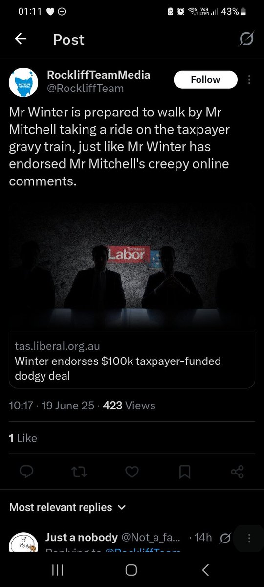 MrMagoo (@mrmagoo92023) on Twitter photo #RockliffTeamMedia fucktards
On the subject of Tas taxpayer's money, where is the long overdue Tatarka review that <a href="/GuyBarnett/">Guy Barnett</a> is in position of?
The Tas public deserves transparency given you are using their money. #RockliffTeamMedia fucktards
On the subject of Tas taxpayer's money, where is the long overdue Tatarka review that <a href="/GuyBarnett/">Guy Barnett</a> is in position of?
The Tas public deserves transparency given you are using their money.