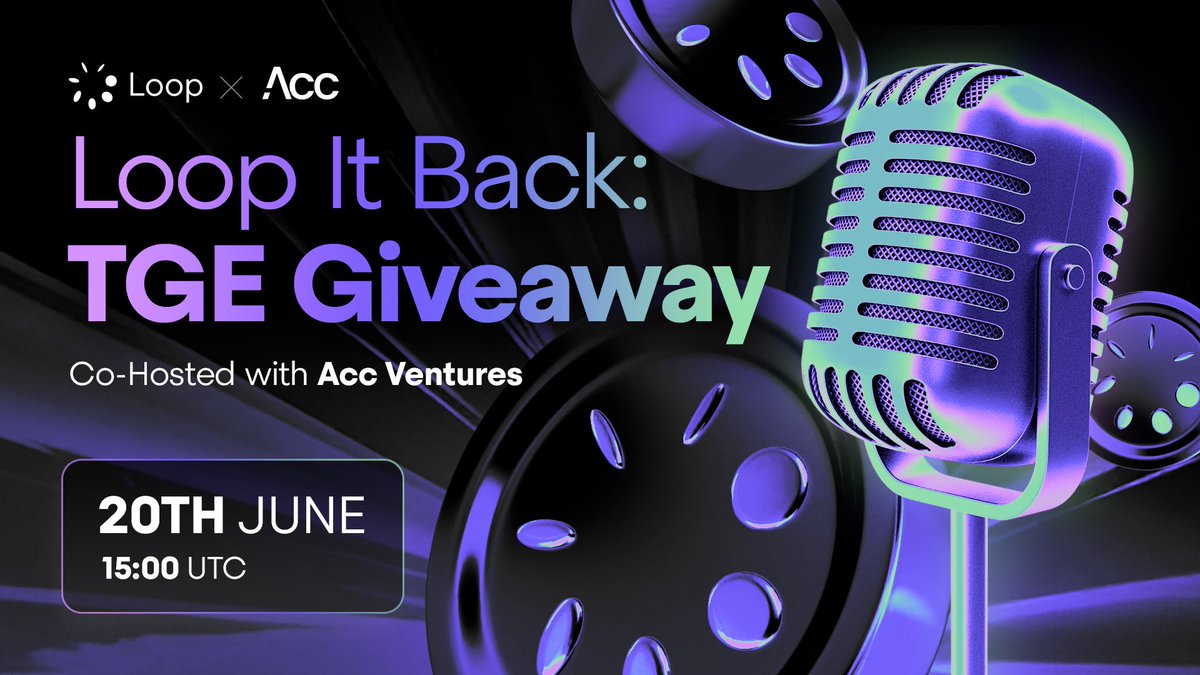 Loop (@loopfixyz) on Twitter photo Loop It Back: TGE Giveaway Spaces
Swiss-German team behind 120% stablecoin yields going live with <a href="/AccVentures/">AccVentures</a> tomorrow.
June 20th @ 15:00 UTC
x.com/i/spaces/1jMJg…
This is one you don’t want to miss.
Set your reminder and sign up before it’s too late. Loop It Back: TGE Giveaway Spaces
Swiss-German team behind 120% stablecoin yields going live with <a href="/AccVentures/">AccVentures</a> tomorrow.
June 20th @ 15:00 UTC
x.com/i/spaces/1jMJg…
This is one you don’t want to miss.
Set your reminder and sign up before it’s too late.