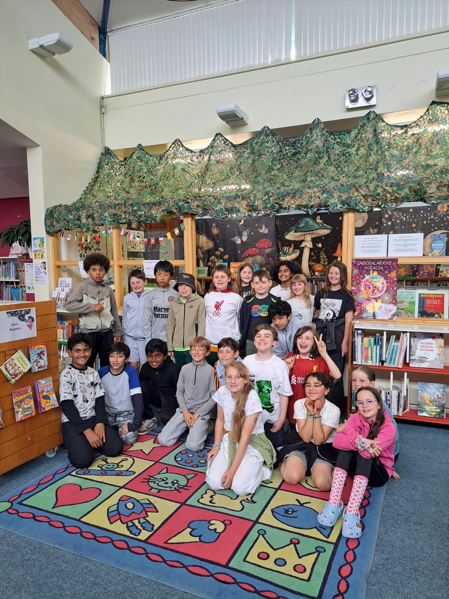 We had a great time yesterday with 4th class 1 and 4th class 2 students from Galway Educate Together N.S. After talking with Saskia &amp; Joan about libraries and the amazing #SummerStars reading challenge, all the children took part in a special library scavenger hunt! 
#ClassVisit