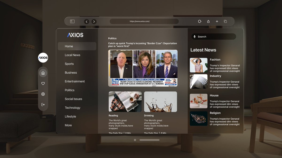 Ti_aNkOn's tweet image. I've just designed a spatial news app concept for the Apple Vision Pro.
Immersive, elegant, and distraction-free, the future of reading news in mixed reality! 👇
#VisionPro #UXDesign #SpatialUI #AppleDesign
